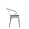 Emma and Oliver Alva Metal Indoor-Outdoor Stacking Chair with Vertical Slat Back, Arms and All-Weather Polystyrene Seat